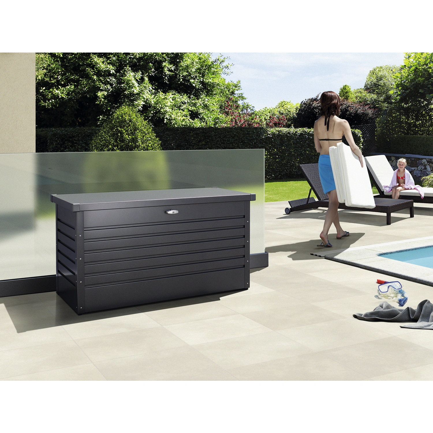 Biohort Aufbewahrungsbox »FreizeitBox«, BxHxT: 134 x 71 x 62 cm, dunkelgrau-metallic – Bild 3