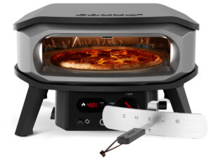 Cozze 13" Pizzaofen Gas Premium drehbarer Pizzastein mit digitalem Thermometer und LED-Licht