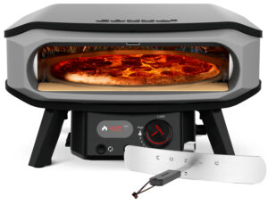 Cozze 17" Pizzaofen Gas Premium mit drehbarem Pizzastein & Digital-Thermometer - inkl. Hitzeschild