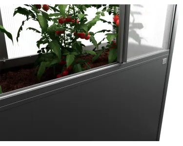 Biohort Gewächshausaufsatz Florentina für HochBeet 2 m x 1 m Dunkelgrau-Metallic – Bild 3