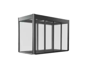 Biohort Gewächshausaufsatz Florentina für HochBeet 2 m x 1 m Dunkelgrau-Metallic