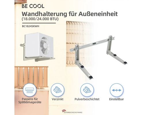 Wandhalterung Be Cool für Klima Split Geräte der Klasse 18.000BTU BC1824SKWH, belastbar bis 200 kg – Bild 2