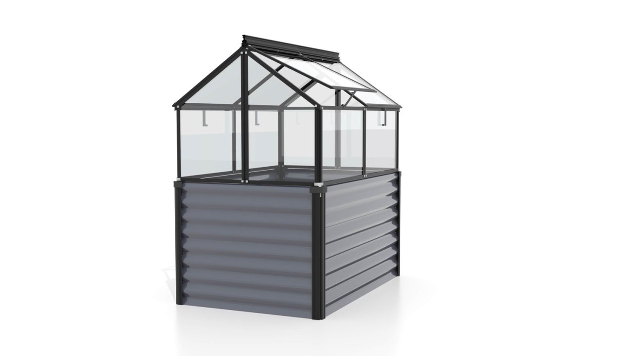 Vitavia Hochbeet Paris 121,7 x 83,1 x 135,1 cm, Schwarz, Sicherheitsglas – Bild 3