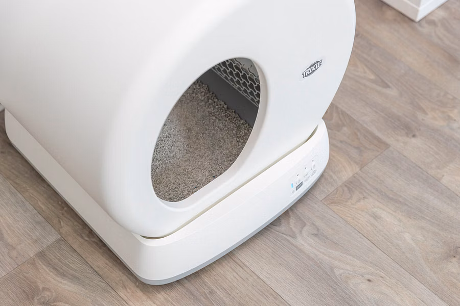 Trixie Selbstreinigende Katzentoilette, grau/weiß